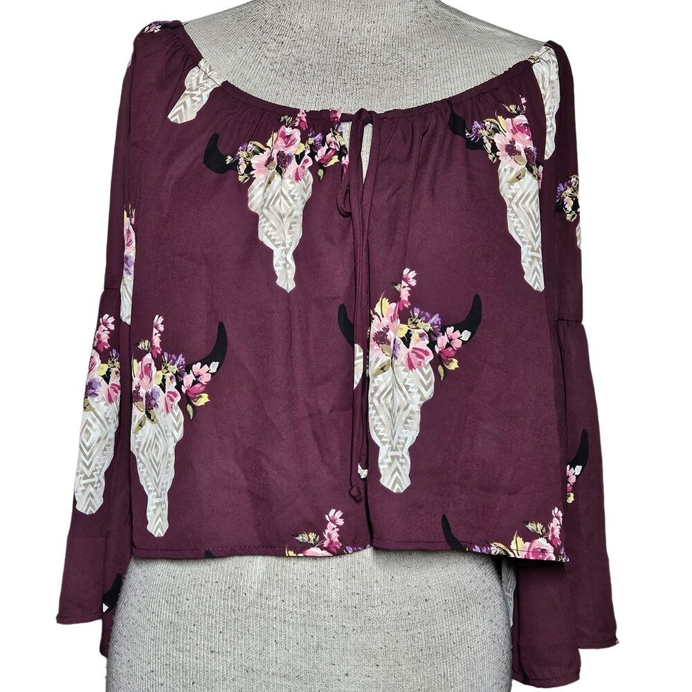 Dark Purple Crop Blouse Size Small